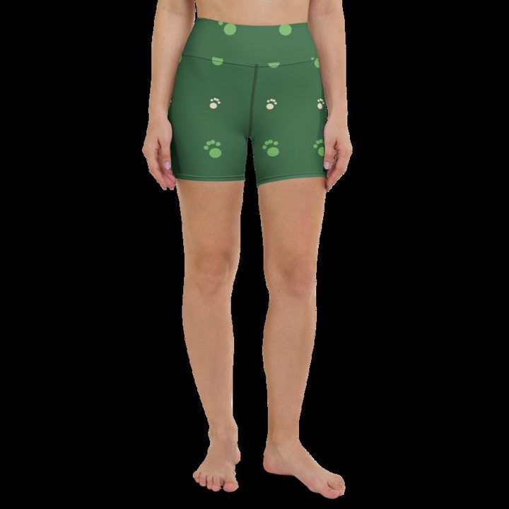 Animal Viewology Paws Yoga Shorts in White