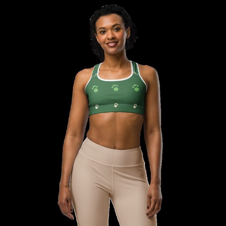 Animal Viewology Paws Sports Bra in White