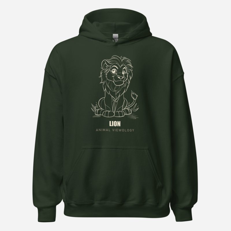 Animal Viewology Lion Sketch Hoodie