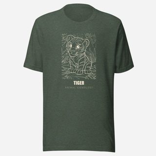 Animal Viewology Tiger Sketch Tee Heather Forest