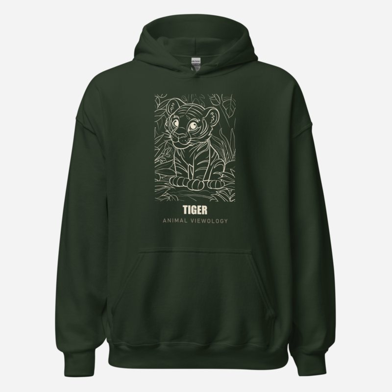 Animal Viewology Tiger Sketch Hoodie