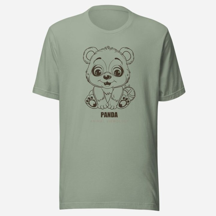 Animal Viewology Panda Sketch Tee in Sage