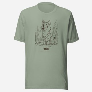 Animal Viewology Wolf Sketch Tee Sage
