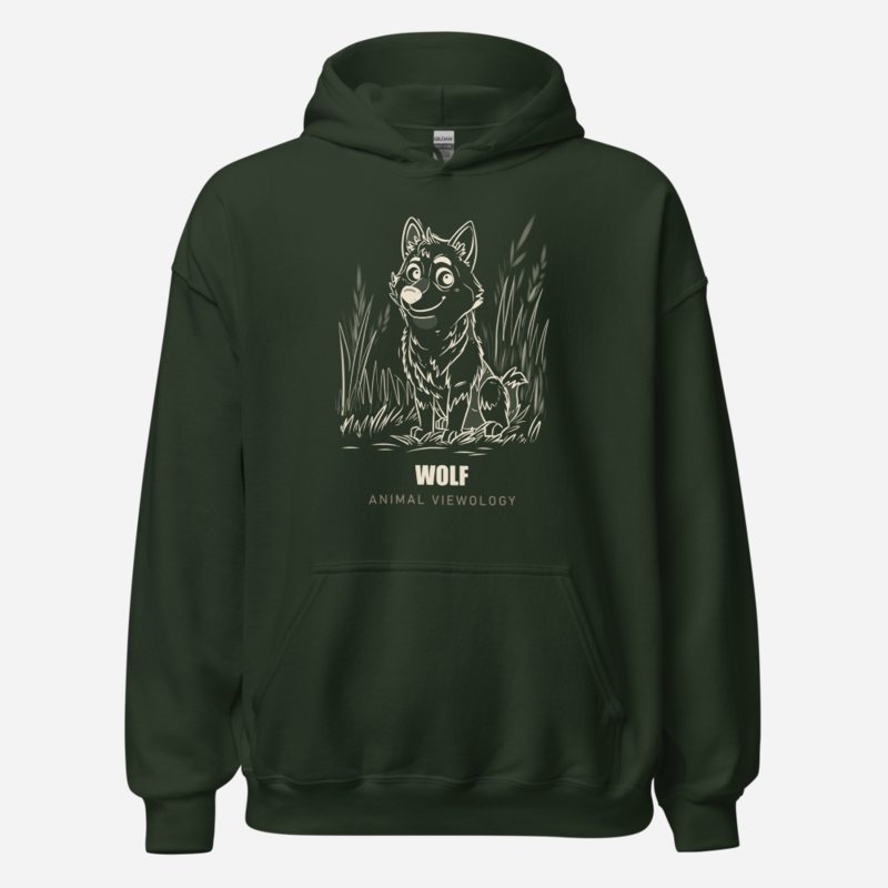 Animal Viewology Wolf Sketch Hoodie