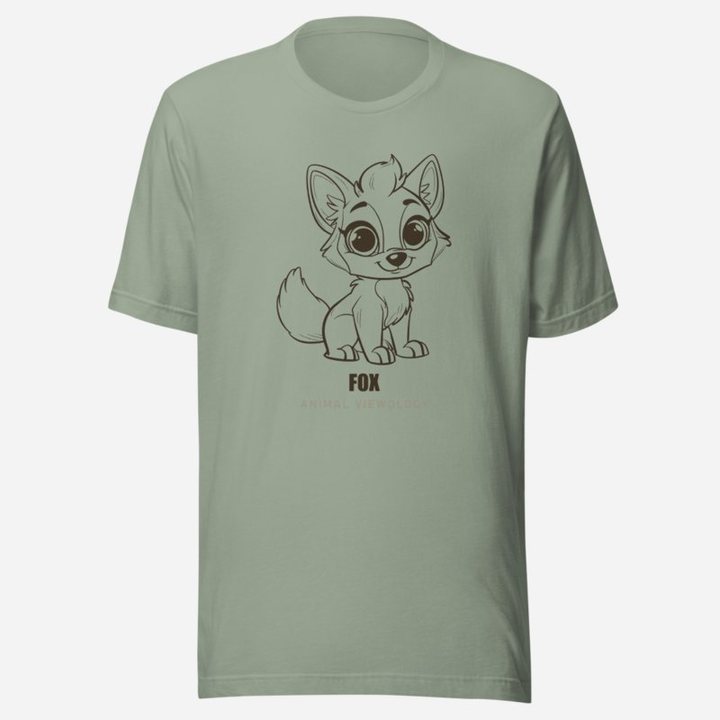 Animal Viewology Fox Sketch Tee in Sage