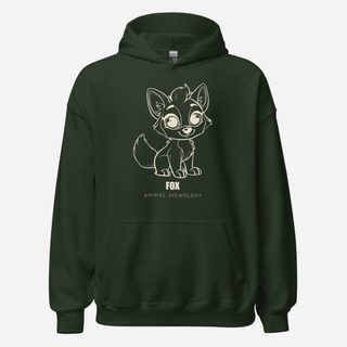 Animal Viewology Fox Sketch Hoodie Forest Green