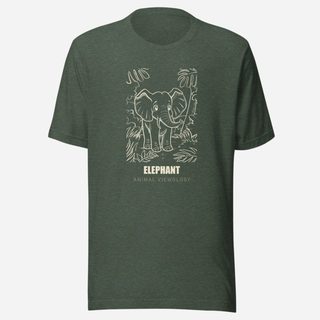 Animal Viewology Elephant Sketch Tee Heather Forest