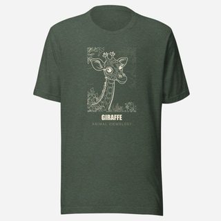 Animal Viewology Giraffe Sketch Tee Heather Forest