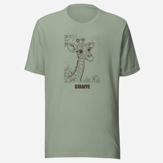 Animal Viewology Giraffe Sketch Tee Sage
