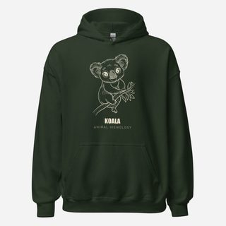 Animal Viewology Koala Sketch Hoodie Forest Green