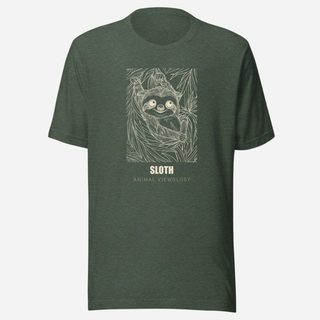 Animal Viewology Sloth Sketch Tee Heather Forest