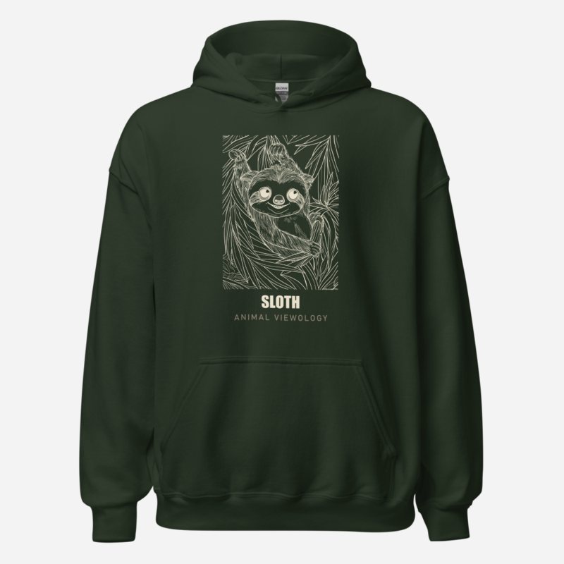 Animal Viewology Sloth Sketch Hoodie