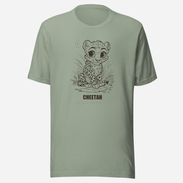 Animal Viewology Cheetah Sketch Tee in Sage