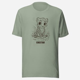 Animal Viewology Cheetah Sketch Tee Sage