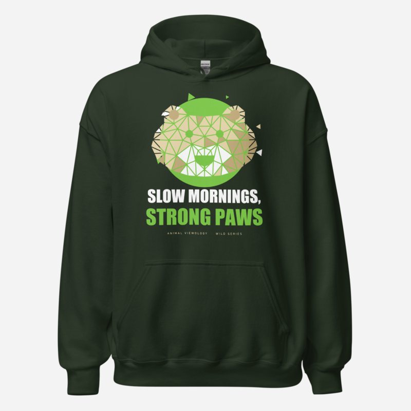 Animal Viewology Slow Mornings, Strong Paws Wild Hoodie