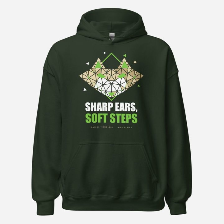 Animal Viewology Sharp Ears, Soft Steps Wild Hoodie in Forest Green