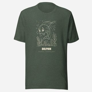 Animal Viewology Dolphin Sea Life Tee Heather Forest