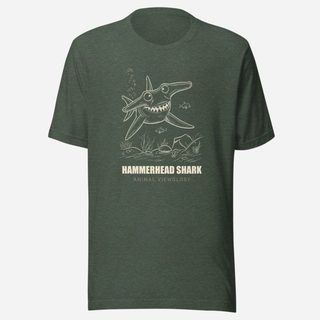 Animal Viewology Hammerhead Shark Sea Life Tee Heather Forest