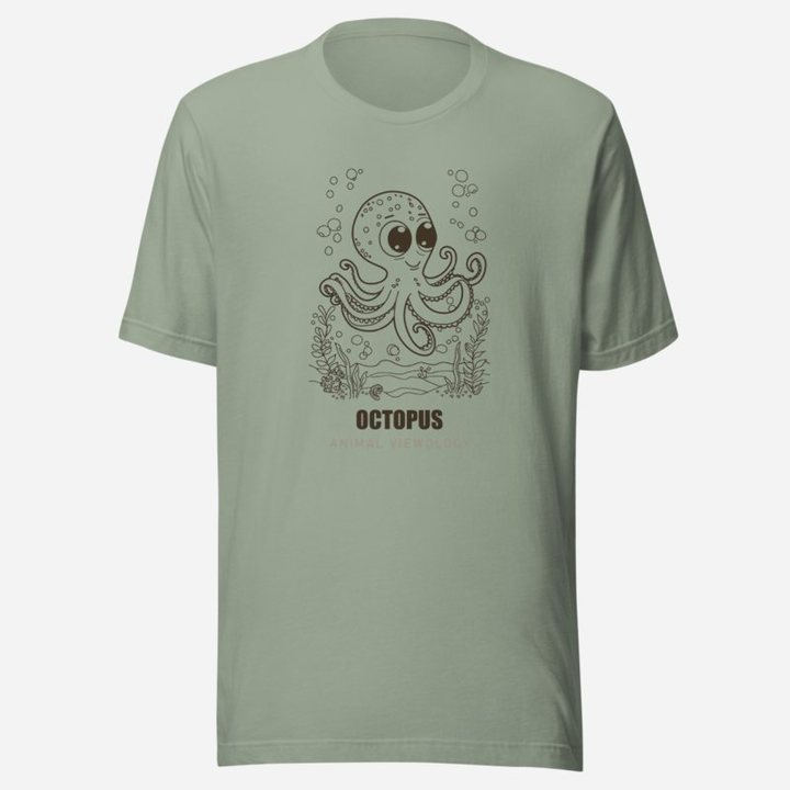 Animal Viewology Octopus Sea Life Tee in Sage