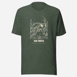 Animal Viewology Sea Turtle Sea Life Tee Heather Forest