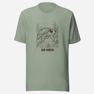 Animal Viewology Sea Turtle Sea Life Tee Sage