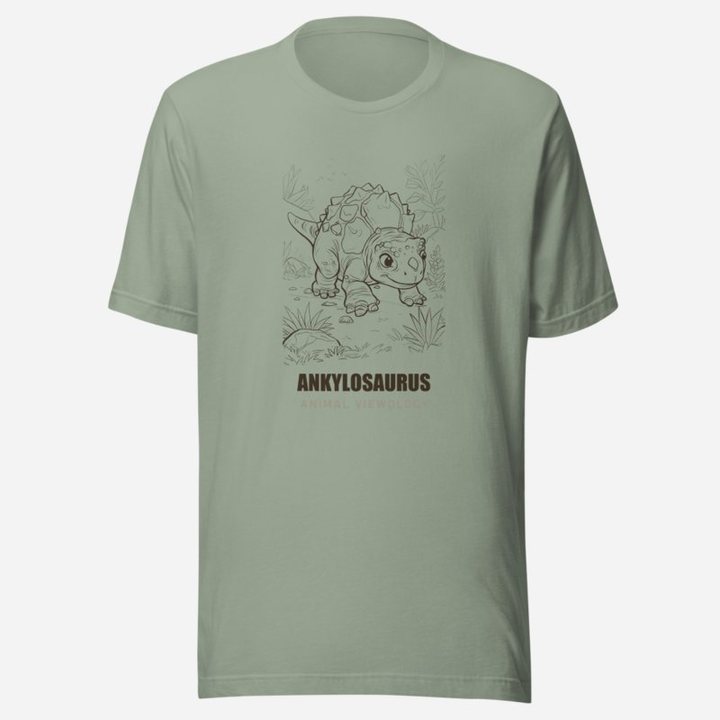 Animal Viewology Ankylosaurus Dino Life Tee in Sage