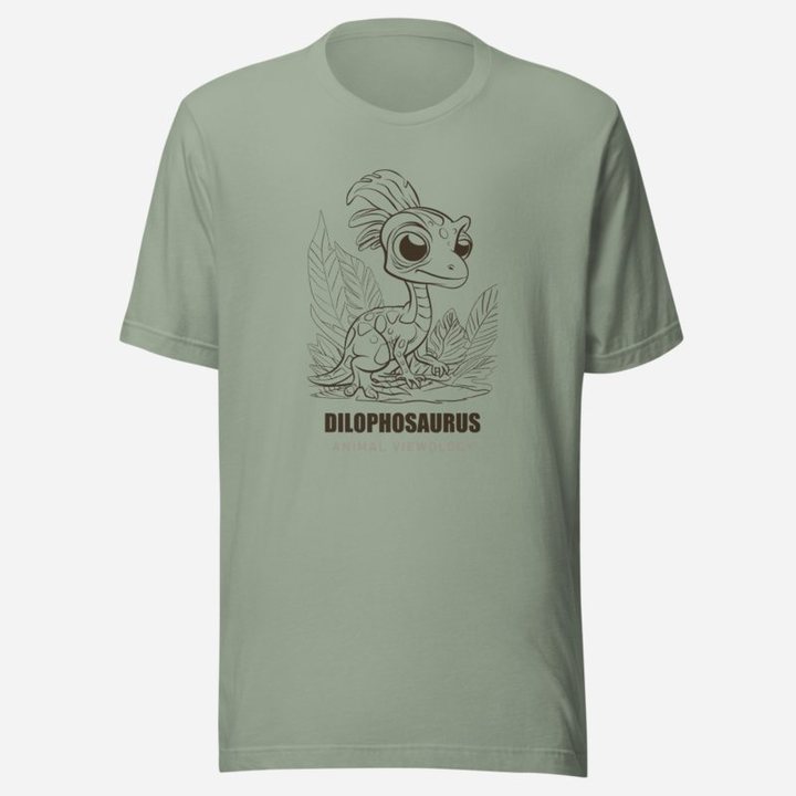 Animal Viewology Dilophosaurus Dino Life Tee in Sage