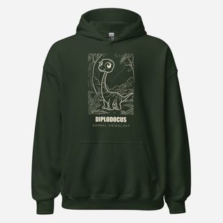 Animal Viewology Diplodocus Dino Life Hoodie Forest Green