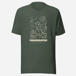 Animal Viewology Parasaurolophus Dino Life Tee Heather Forest