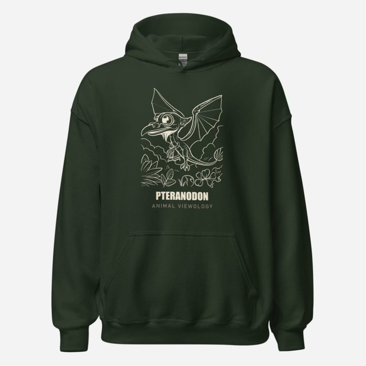 Animal Viewology Pteranodon Dino Life Hoodie in Forest Green