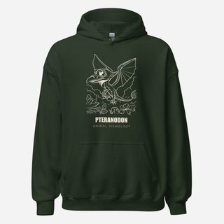 Animal Viewology Pteranodon Dino Life Hoodie Forest Green