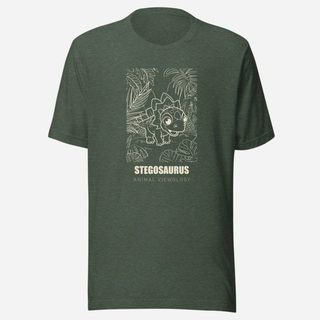 Animal Viewology Stegosaurus Dino Life Tee Heather Forest
