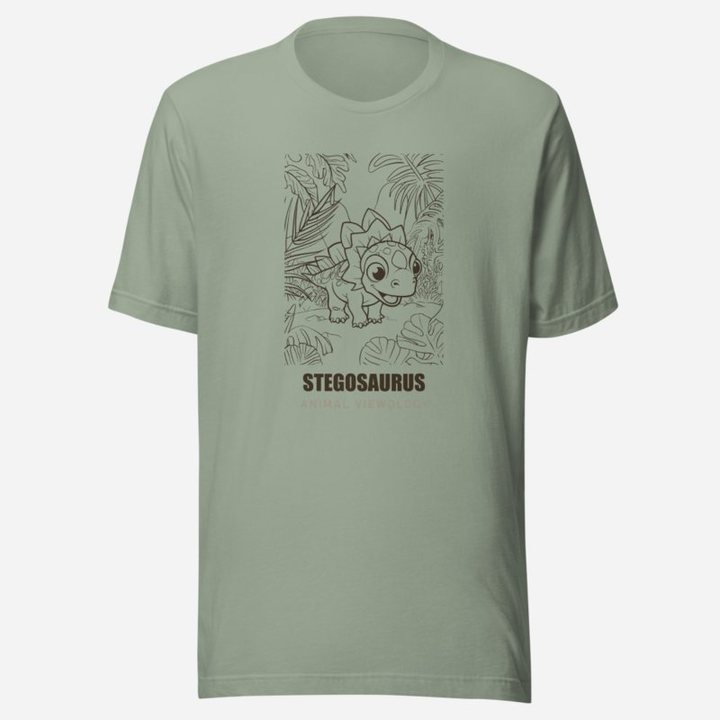 Animal Viewology Stegosaurus Dino Life Tee in Sage