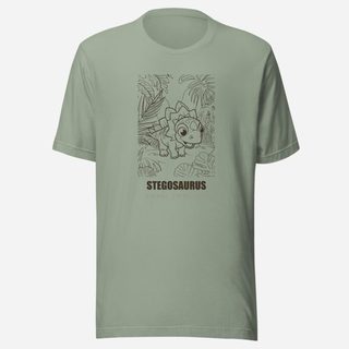 Animal Viewology Stegosaurus Dino Life Tee Sage
