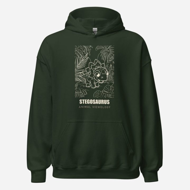 Animal Viewology Stegosaurus Dino Life Hoodie in Forest Green