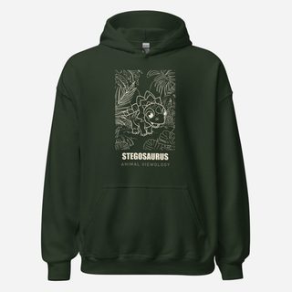 Animal Viewology Stegosaurus Dino Life Hoodie Forest Green
