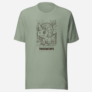 Animal Viewology Triceratops Dino Life Tee Sage