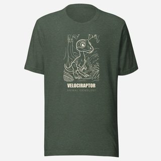 Animal Viewology Velociraptor Dino Life Tee Heather Forest