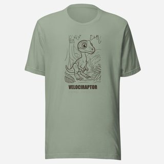 Animal Viewology Velociraptor Dino Life Tee Sage