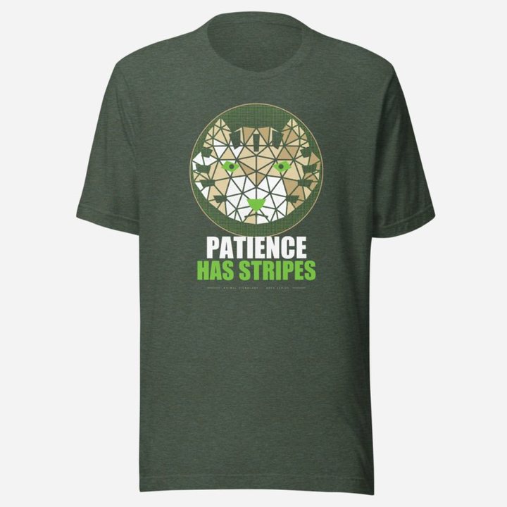 Animal Viewology Patience Has Stripes Field Guide Tee in Heather Forest
