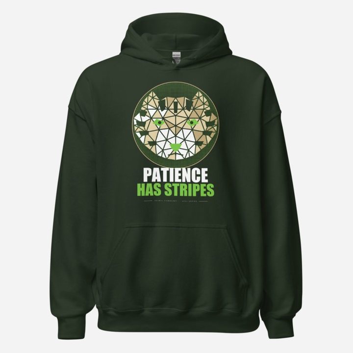 Animal Viewology Patience Has Stripes Field Guide Hoodie in Forest Green