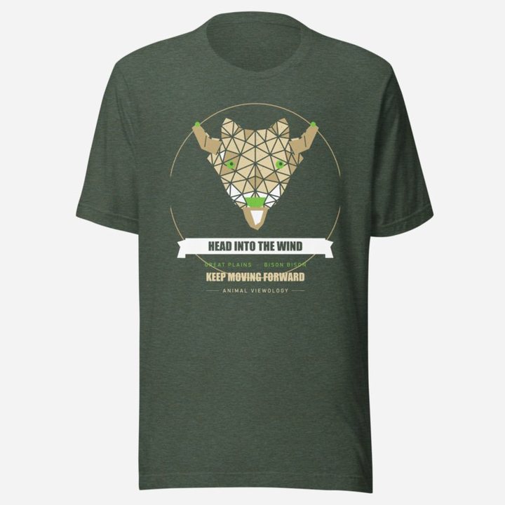 Animal Viewology Head Into The Wind Field Guide Tee in Heather Forest