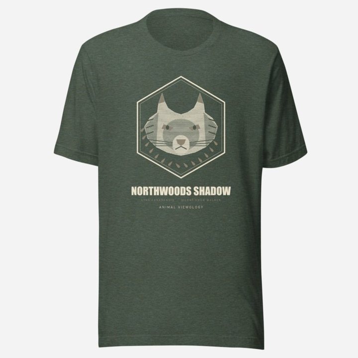 Animal Viewology Northwoods Shadow Field Guide Tee in Heather Forest
