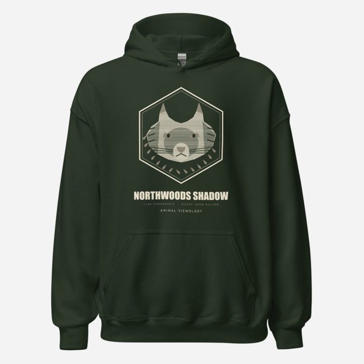 Animal Viewology Northwoods Shadow Field Guide Hoodie in Forest Green