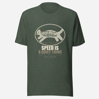 Animal Viewology Speed Is A Quiet Thing Field Guide Tee Heather Forest