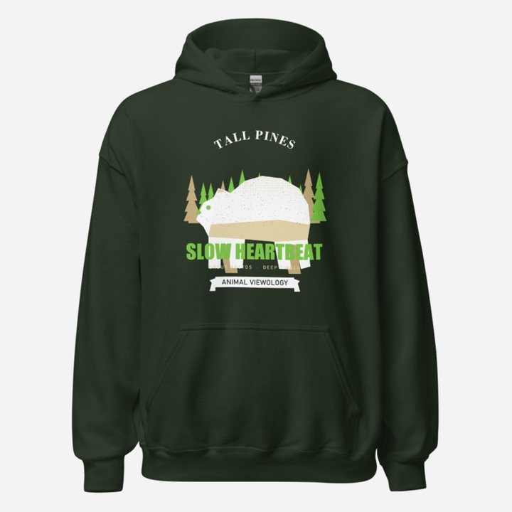 Animal Viewology Tall Pines Slow Heartbeat Field Guide Hoodie in Forest Green