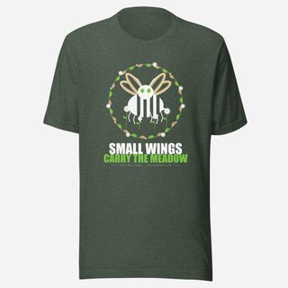 Animal Viewology Small Wings Carry The Meadow Field Guide Tee Heather Forest