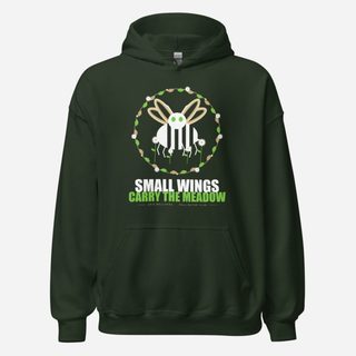Animal Viewology Small Wings Carry The Meadow Field Guide Hoodie Forest Green