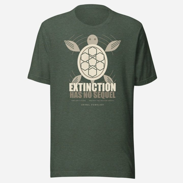 Animal Viewology Extinction Has No Sequel Field Guide Tee in Heather Forest