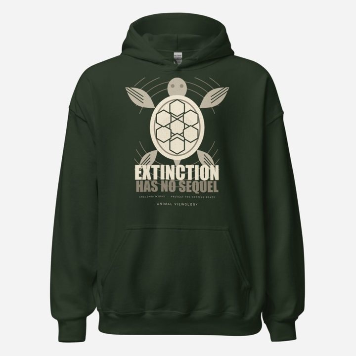 Animal Viewology Extinction Has No Sequel Field Guide Hoodie in Forest Green